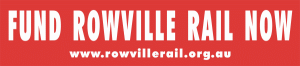 Fund Rowville Rail Now Sticker