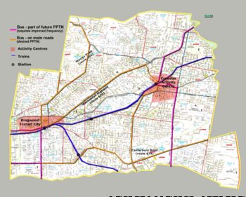 The desired principal public transport network in Maroondah (click for larger version)