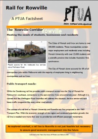 Rail for Rowville Factsheet